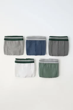 Niños ZARA 6 - 14 Años·Ropa Interior / Calcetines<6-14 AÑOS/ PACK CINCO BÓXER RAYAS