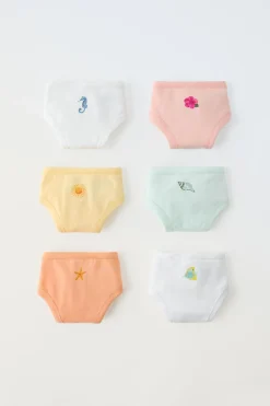 Niños ZARA 6 - 14 Años·Ropa Interior / Calcetines<6-14 AÑOS/ PACK SEIS BRAGUITAS MAR