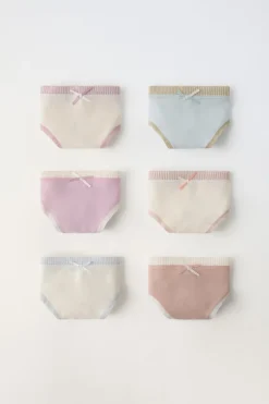 Niños ZARA 6 - 14 Años·Ropa Interior / Calcetines<6-14 AÑOS/ PACK SEIS BRAGUITAS RIB LACITO