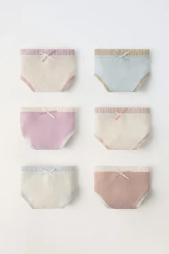Niños ZARA 6 - 14 Años·Ropa Interior / Calcetines<6-14 AÑOS/ PACK SEIS BRAGUITAS RIB LACITO