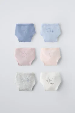 Niños ZARA 6 - 14 Años·Ropa Interior / Calcetines<6-14 AÑOS/ PACK SEIS BRAGUITAS STRASS