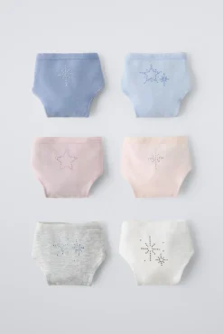 Niños ZARA 6 - 14 Años·Ropa Interior / Calcetines<6-14 AÑOS/ PACK SEIS BRAGUITAS STRASS