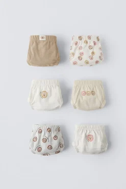 Niños ZARA 1½ - 6 Años·Ropa Interior / Calcetines|Accesorios / Zapatos / 0 - 14 Años<2-6 AÑOS/ PACK SEIS SLIPS LEONES