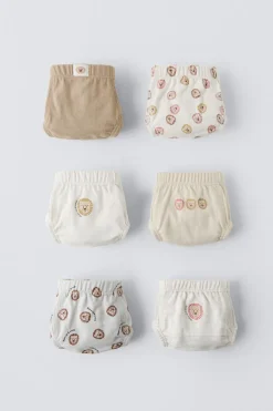 Niños ZARA 1½ - 6 Años·Ropa Interior / Calcetines|Accesorios / Zapatos / 0 - 14 Años<2-6 AÑOS/ PACK SEIS SLIPS LEONES