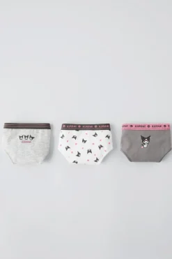 Niños ZARA 6 - 14 Años·Ropa Interior / Calcetines<6-14 AÑOS/ PACK TRES BRAGUITAS KUROMI © SANRIO