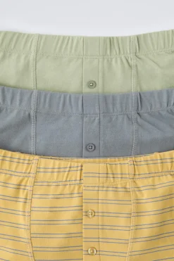 Niños ZARA 6 - 14 Años·Ropa Interior / Calcetines<6-14 AÑOS/ PACK TRES BÓXER RAYAS BOTONES