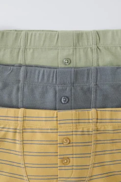 Niños ZARA 1½ - 6 Años·Ropa Interior / Calcetines|Accesorios / Zapatos / 0 - 14 Años<2-6 AÑOS/ PACK TRES BÓXER RAYAS BOTONES