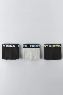 Niños ZARA 6 - 14 Años·Ropa Interior / Calcetines<8-14 AÑOS/ PACK TRES BÓXER TEXTO