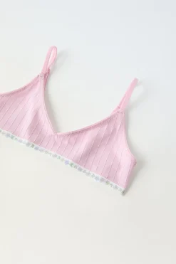 Niños ZARA 6 - 14 Años·Ropa Interior / Calcetines<9-14 AÑOS/ PACK TRES TOPS ESTRUCTURA Y FLORES