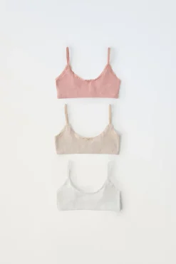 Niños ZARA 6 - 14 Años·Ropa Interior / Calcetines<9-14 AÑOS/ PACK TRES TOPS ESTRUCTURA