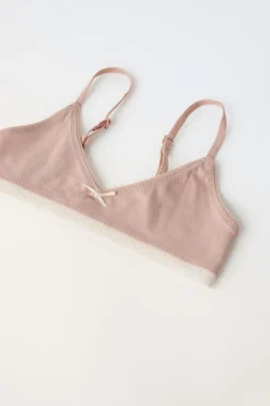 Niños ZARA 6 - 14 Años·Ropa Interior / Calcetines<9-14 AÑOS/ PACK TRES TOPS RIB LAZO