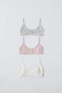 Niños ZARA 6 - 14 Años·Ropa Interior / Calcetines<9-14 AÑOS/ PACK TRES TOPS STRASS