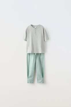 Niños ZARA 6 - 14 Años·Pijamas|6 - 14 Años·Pijamas<6-14 AÑOS/ PIJAMA CAMISETA Y PANTALÓN RAYAS
