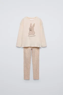 Niños ZARA 6 - 14 Años·Pijamas<6-14 AÑOS/ PIJAMA CONEJO FLORECITAS
