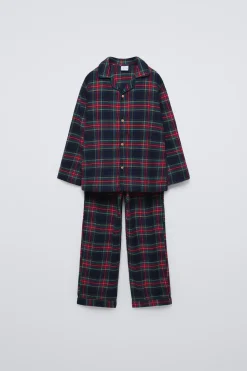 Niños ZARA 6 - 14 Años·Pijamas|6 - 14 Años·Pijamas<6-14 AÑOS/ PIJAMA CUADROS FRANELA