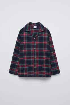 Niños ZARA 6 - 14 Años·Pijamas|6 - 14 Años·Pijamas<6-14 AÑOS/ PIJAMA CUADROS FRANELA