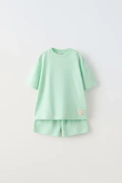 Niños ZARA 6 - 14 Años·Pijamas|6 - 14 Años·Pijamas<6-14 AÑOS/ PIJAMA ETIQUETA CAMISETA Y BERMUDA
