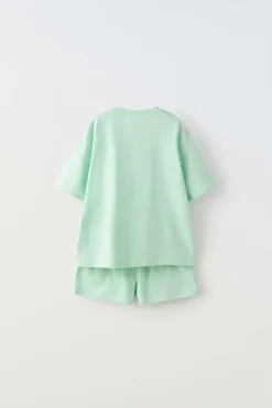 Niños ZARA 6 - 14 Años·Pijamas|6 - 14 Años·Pijamas<6-14 AÑOS/ PIJAMA ETIQUETA CAMISETA Y BERMUDA