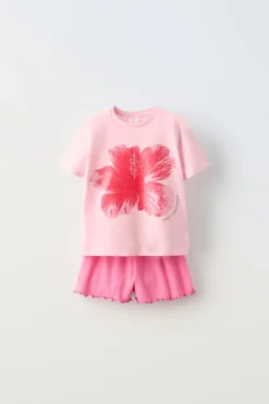 Niños ZARA 6 - 14 Años·Pijamas<6-14 AÑOS/ PIJAMA FLOR BRILLO
