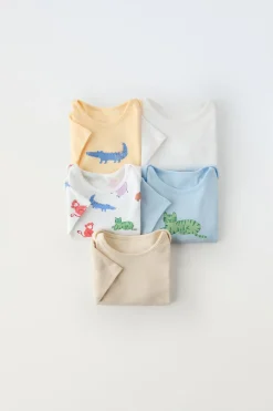 Niños ZARA 1½ - 6 Años·Ropa Interior / Calcetines|1½ - 6 Años·Ropa Interior / Calcetines<1 MESES - 3 AÑOS/ PACK CINCO BODIES ANIMALITOS