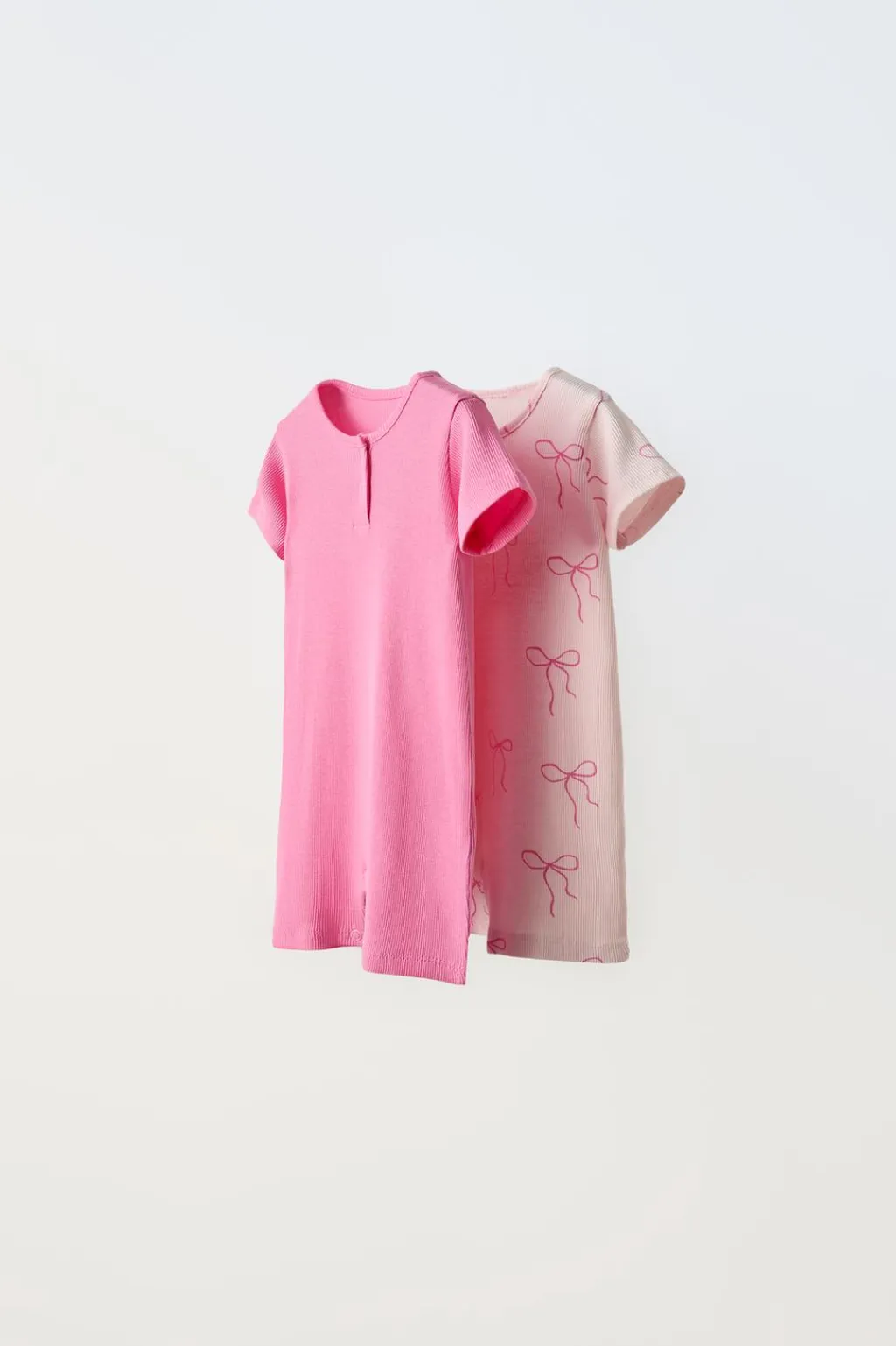 Niños ZARA 0 - 6 Meses·Ropa Interior / Pijamas|6 - 18 Meses·Ropa Interior / Pijamas<1-18 MESES/ PACK DOS PIJAMAS ENTEROS CORTOS LAZOS