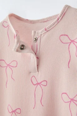 Niños ZARA 0 - 6 Meses·Ropa Interior / Pijamas|6 - 18 Meses·Ropa Interior / Pijamas<1-18 MESES/ PACK DOS PIJAMAS ENTEROS CORTOS LAZOS