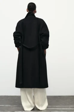 Outlet ABRIGO CINTURÓN CON LANA Mujer Abrigos / Anoraks