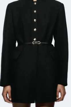 Hot ABRIGO CINTURÓN CON LANA Mujer Abrigos / Anoraks