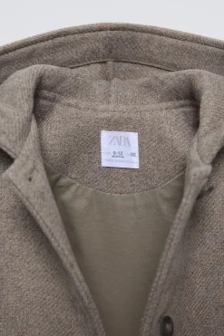 Niños ZARA 0 - 6 Meses·Sacos / Buzos|6 - 18 Meses·Abrigos / Buzos<ABRIGO CON LANA MANTECO