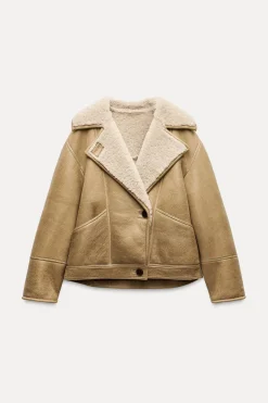 Hot ABRIGO CORTO DOBLE FAZ 100% PIEL Mujer Abrigos / Anoraks