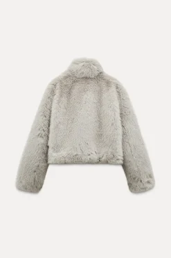 New ABRIGO CORTO EFECTO PELO Mujer Abrigos / Anoraks|Chaquetas / Cazadoras