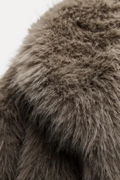 Online ABRIGO CORTO EFECTO PELO Mujer Abrigos / Anoraks