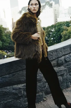 Discount ABRIGO CORTO EFECTO PELO ZW COLLECTION Mujer Abrigos / Anoraks