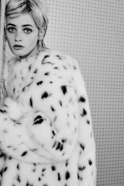 Fashion ABRIGO CORTO EFECTO PELO ESTAMPADO ANIMAL Mujer Abrigos / Anoraks