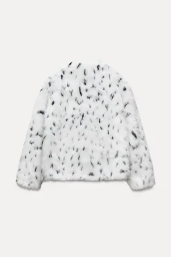 Fashion ABRIGO CORTO EFECTO PELO ESTAMPADO ANIMAL Mujer Abrigos / Anoraks