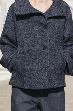 Outlet ABRIGO CORTO ESPIGA CON LANA ZW COLLECTION Mujer Abrigos / Anoraks