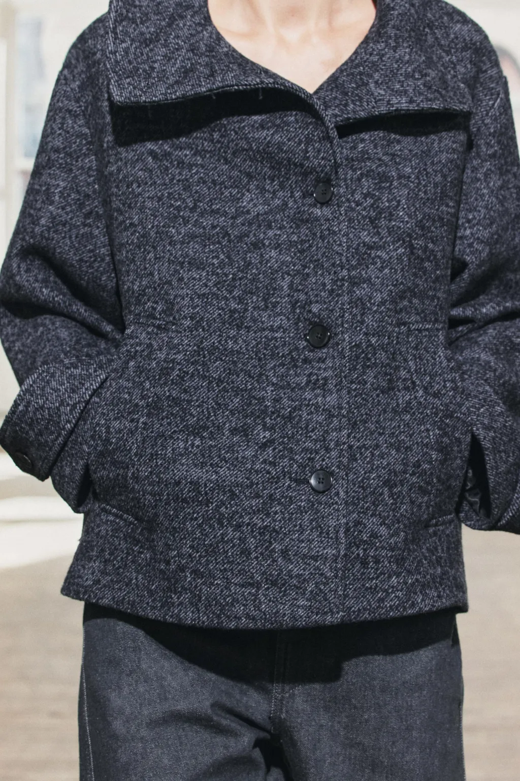 Outlet ABRIGO CORTO ESPIGA CON LANA ZW COLLECTION Mujer Abrigos / Anoraks