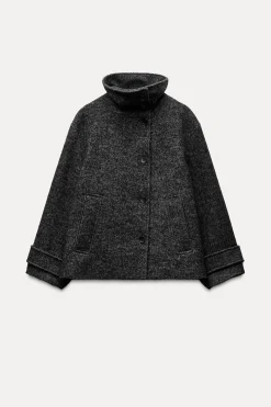 Outlet ABRIGO CORTO ESPIGA CON LANA ZW COLLECTION Mujer Abrigos / Anoraks