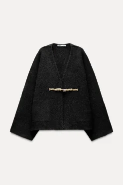 New ABRIGO CORTO KIMONO PUNTO ALAMAR Mujer Chaquetas / Cazadoras|Cárdigan / Jerséis