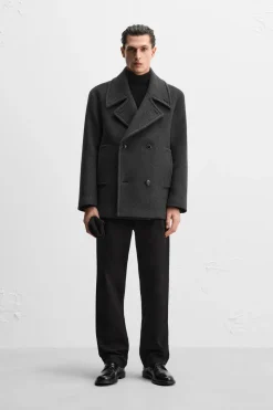 Clearance ABRIGO CORTO MEZCLA LANA Hombre Cazadoras|Abrigos / Gabardinas