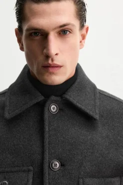 Sale ABRIGO CORTO MEZCLA LANA Hombre Cazadoras|Abrigos / Gabardinas