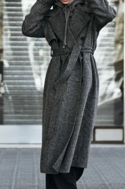 Sale ABRIGO CRUZADO CON LANA Mujer Abrigos / Anoraks