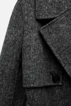 Sale ABRIGO CRUZADO CON LANA Mujer Abrigos / Anoraks