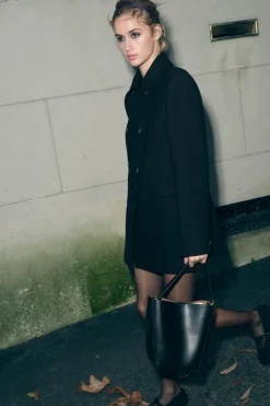 Discount ABRIGO CRUZADO CON LANA Mujer Abrigos / Anoraks