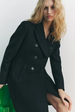 Sale ABRIGO CRUZADO CON LANA Mujer Abrigos / Anoraks