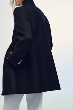 Online ABRIGO CRUZADO CON LANA Mujer Abrigos / Anoraks