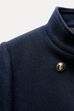 Online ABRIGO CRUZADO CON LANA Mujer Abrigos / Anoraks