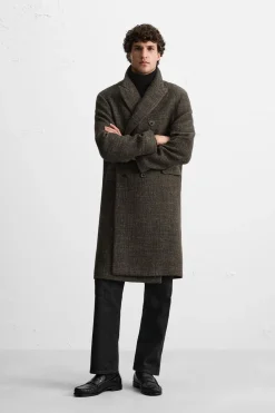 Hot ABRIGO CRUZADO ESPIGA Hombre Cazadoras|Abrigos / Gabardinas