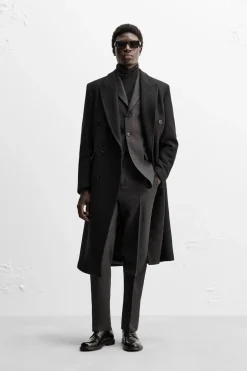 Clearance ABRIGO CRUZADO LANA Hombre Cazadoras|Abrigos / Gabardinas