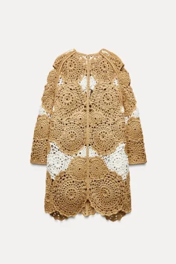 Clearance ABRIGO CRUZADO PUNTO CROCHET Mujer Chaquetas / Cazadoras